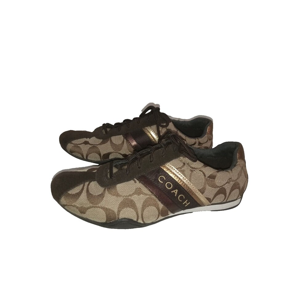 Vintage Coach Sneaker Women's Size 7 Brown Monogram CC Canvas Lace Up